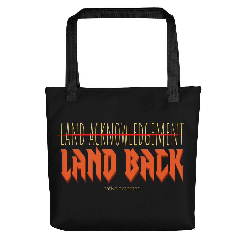 land back > acknowledgement Tote bag