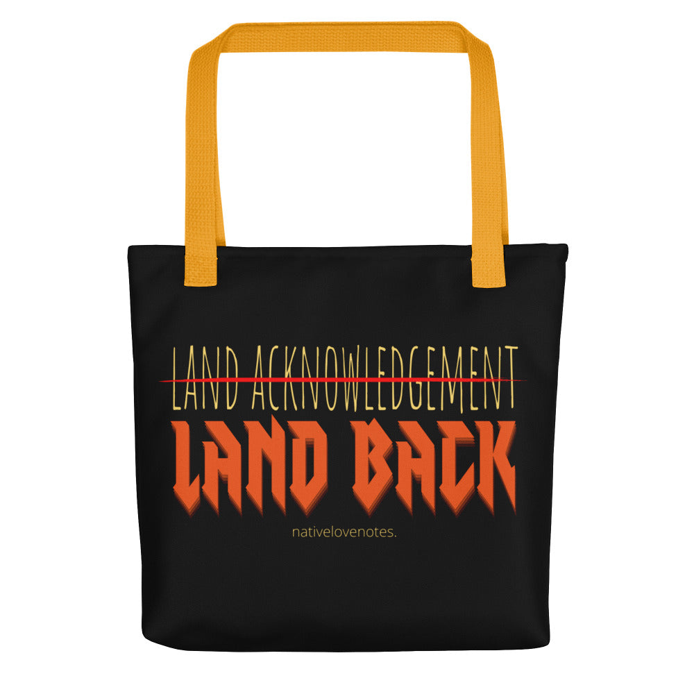 land back > acknowledgement Tote bag