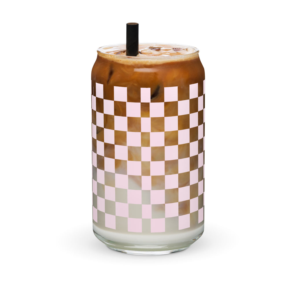 Checkered Can-shaped glass
