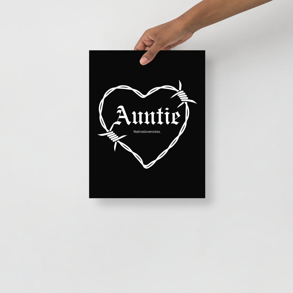 Auntie (White on black background) Poster