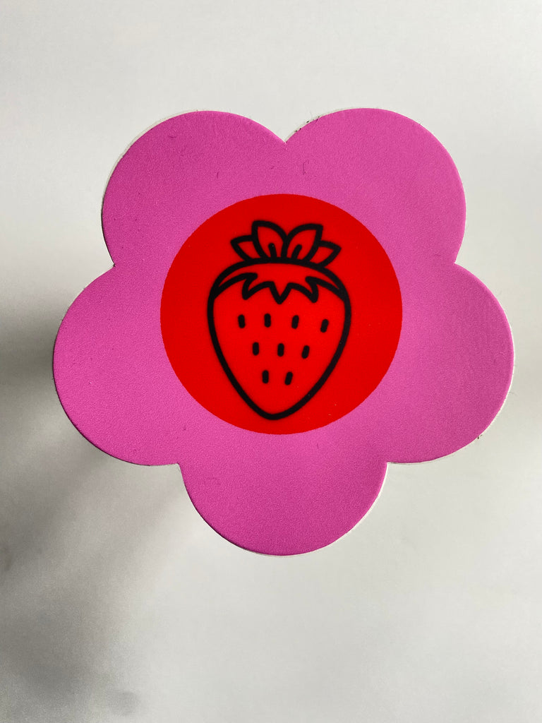 Strawberry flower sticker