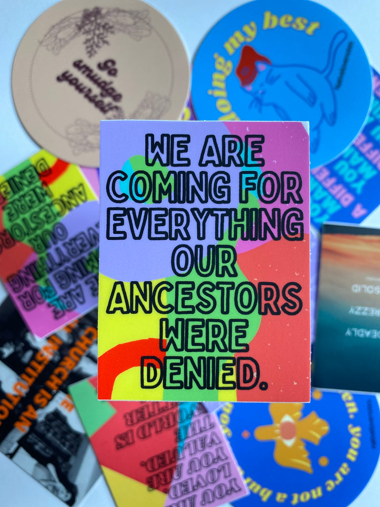 Ancestors (Colorful back round small)  sticker