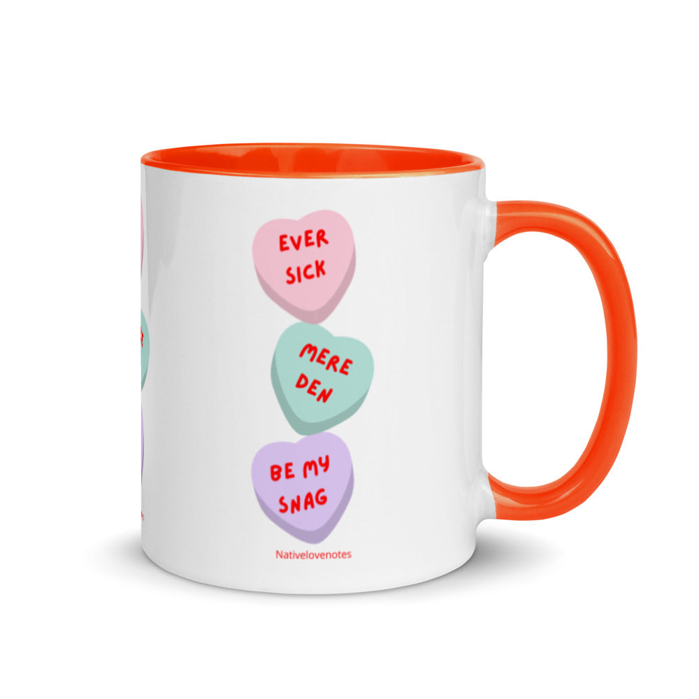 Candy Hearts Mug with Color Inside