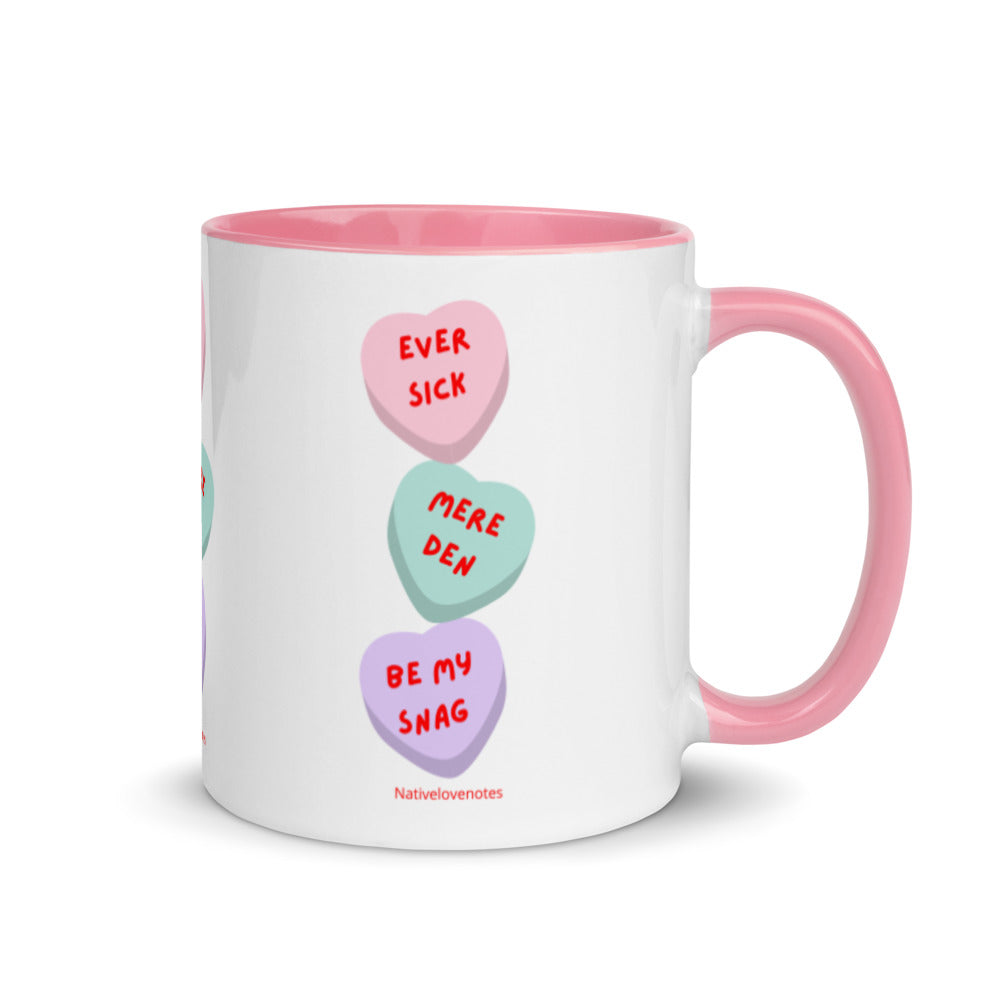 Candy Hearts Mug with Color Inside