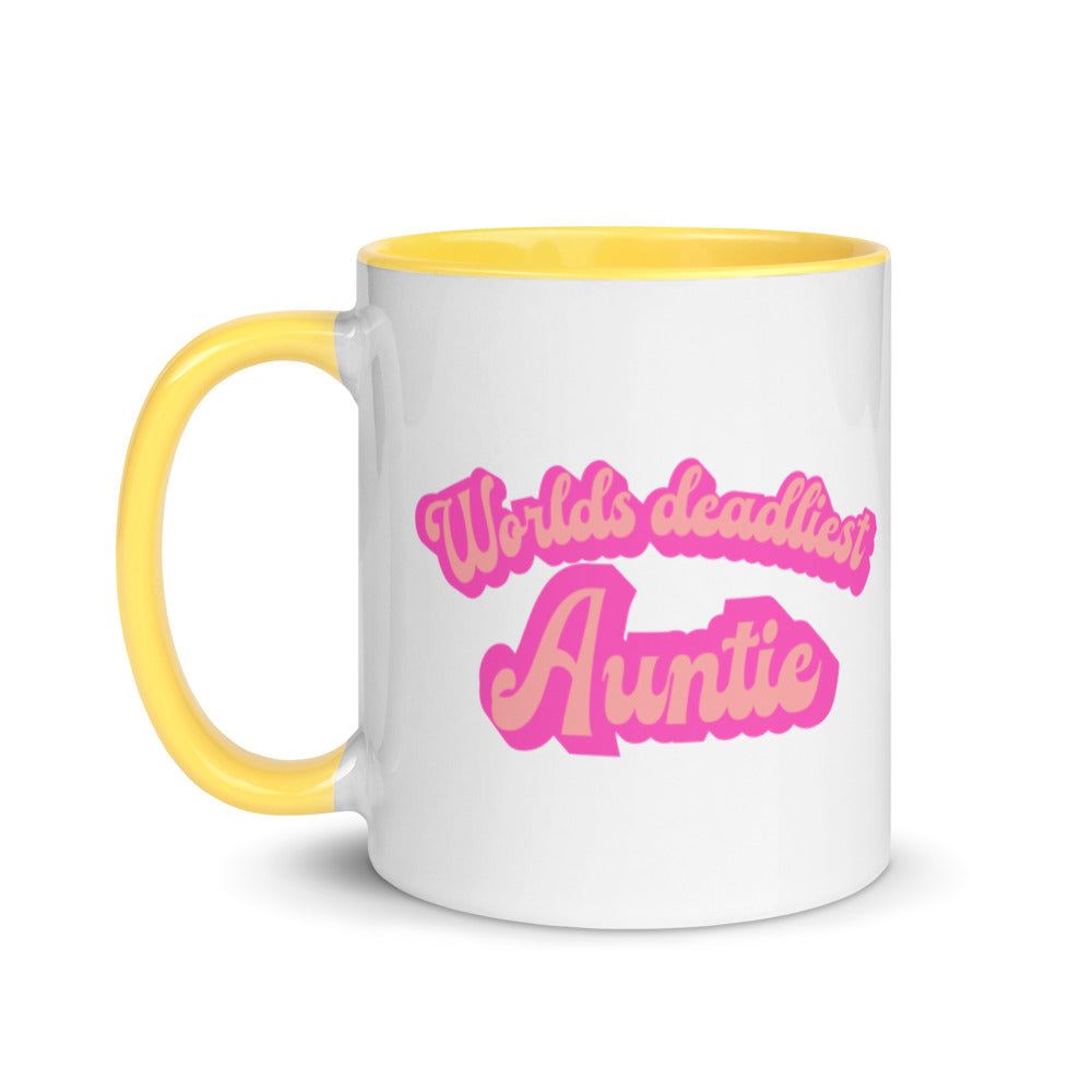 Worlds Deadliest Auntie Mug with Color Inside